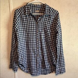 Hollister Blue Checkered Button Down Shirt